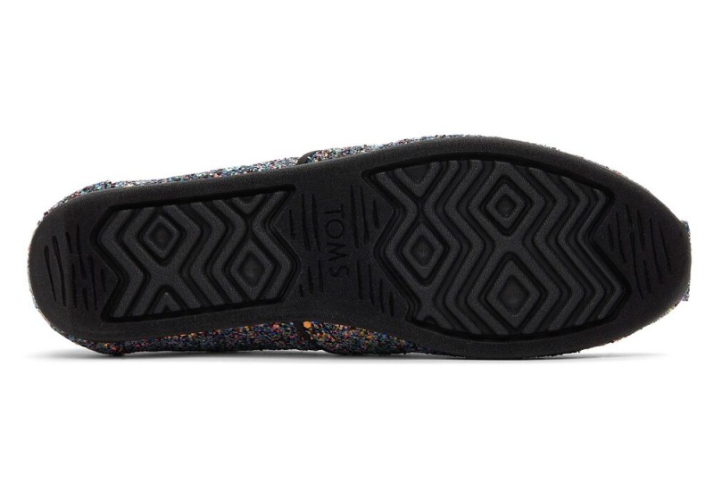 Espadryle Damskie Toms Chunky Glitter Czarne | 9783WCJIU