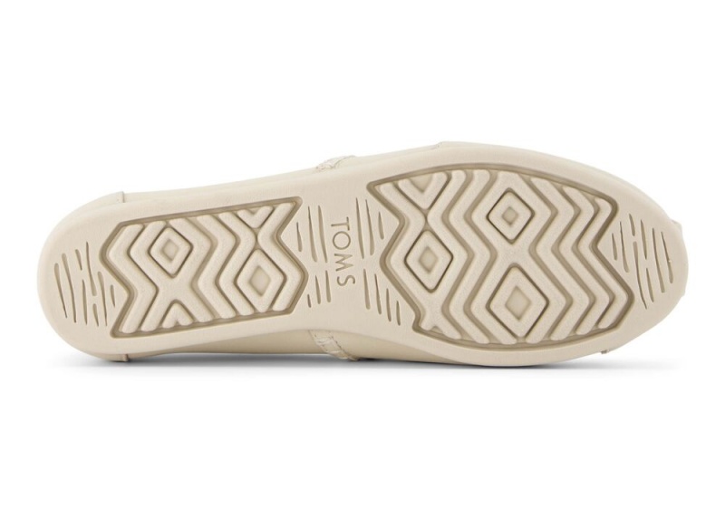 Espadryle Damskie Toms Cream Skórzane Białe Różowe | 8452EKIVB