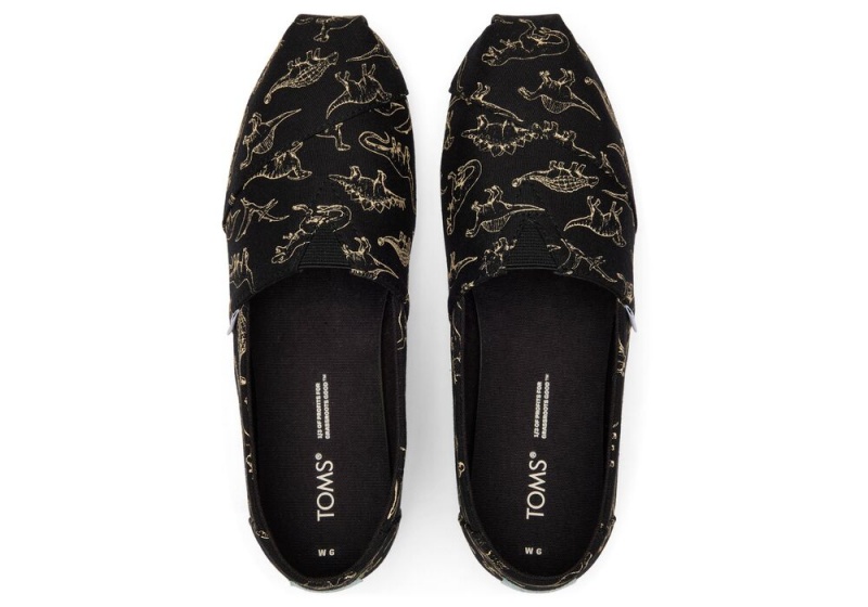 Espadryle Damskie Toms Dino Czarne | 9638OBFWU