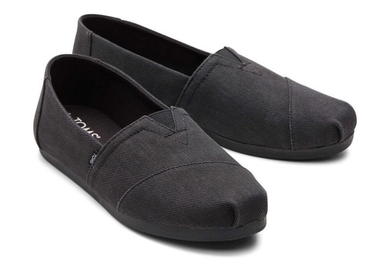 Espadryle Damskie Toms Distressed Twill Czarne | 7203PGCVJ