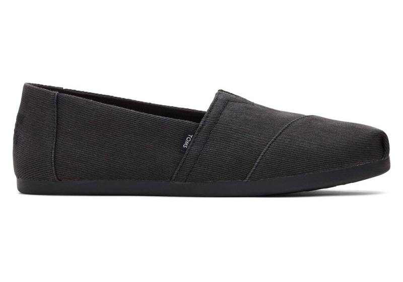 Espadryle Damskie Toms Distressed Twill Czarne | 7203PGCVJ