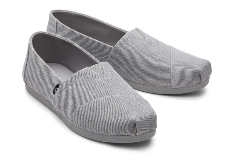 Espadryle Damskie Toms Distressed Twill Szare | 8139XEAPC