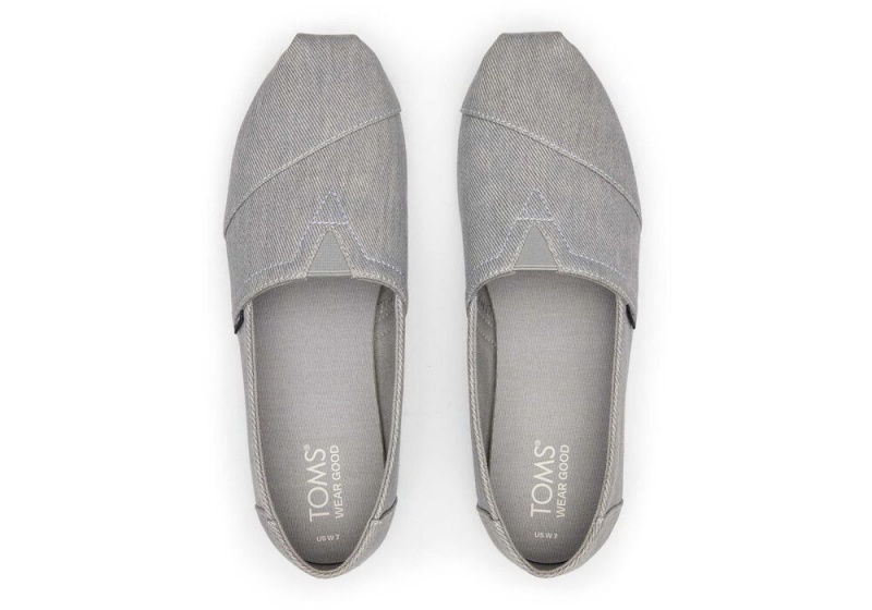 Espadryle Damskie Toms Distressed Twill Szare | 8139XEAPC