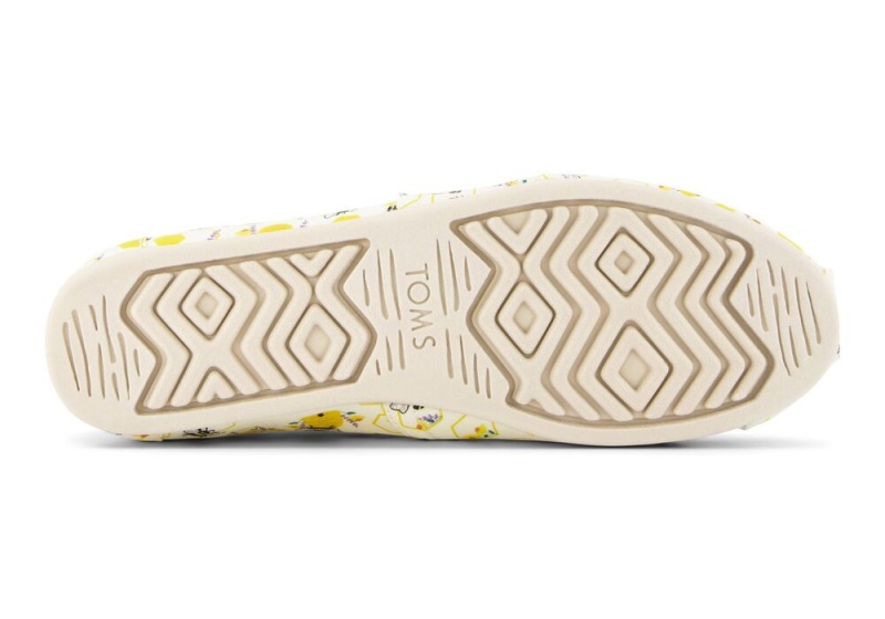 Espadryle Damskie Toms Floral Honeycomb Bees Żółte | 8576RBAEM