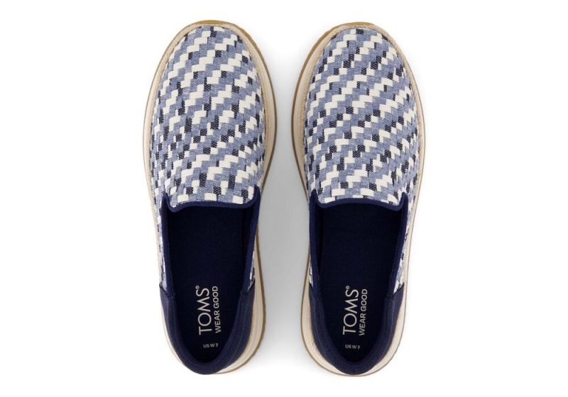 Espadryle Damskie Toms Jocelyn Denim Niebieskie | 3786QFDGJ