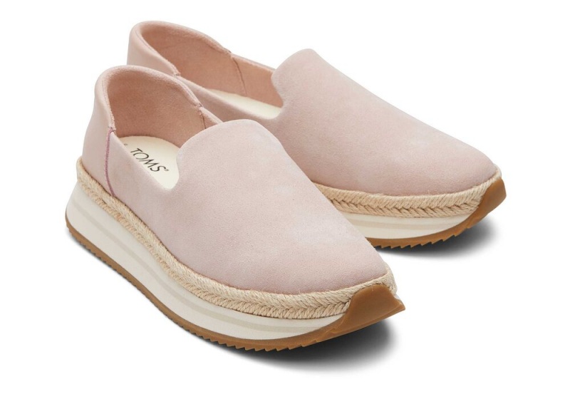 Espadryle Damskie Toms Jocelyn Zamszowe Różowe | 0892JMXZY