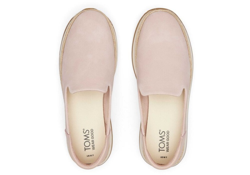 Espadryle Damskie Toms Jocelyn Zamszowe Różowe | 0892JMXZY