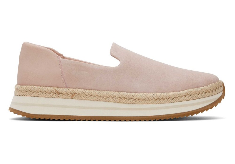 Espadryle Damskie Toms Jocelyn Zamszowe Różowe | 0892JMXZY