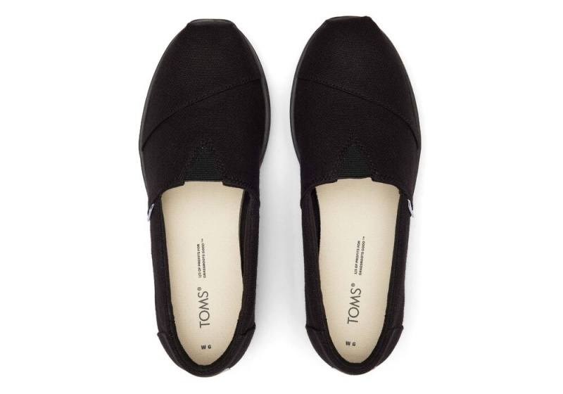 Espadryle Damskie Toms Midform Czarne | 9530UOKPY