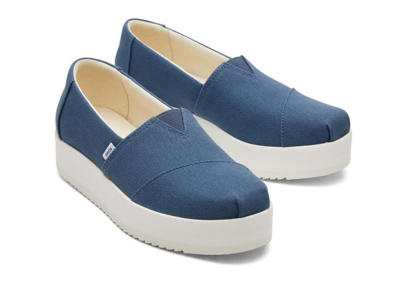 Espadryle Damskie Toms Midform Niebieskie | 6041NCELH