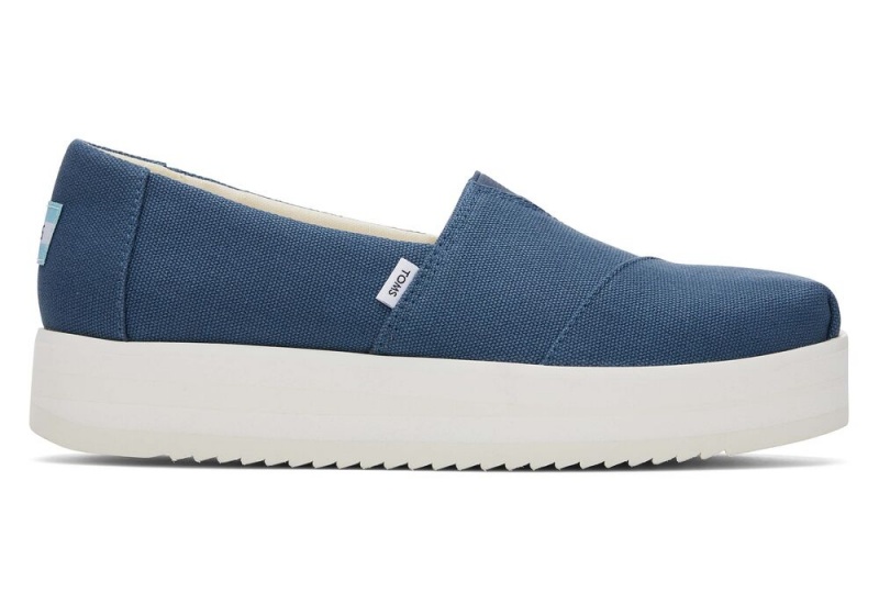 Espadryle Damskie Toms Midform Niebieskie | 6041NCELH