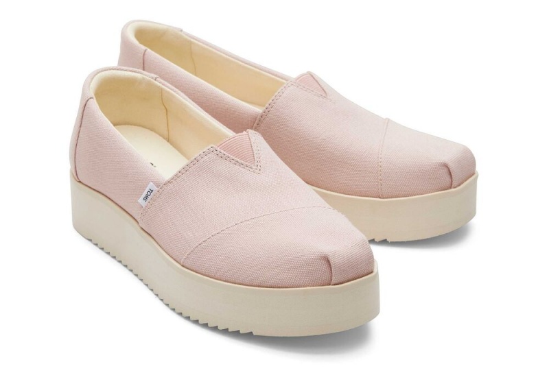 Espadryle Damskie Toms Midform Różowe | 4609EQNWC