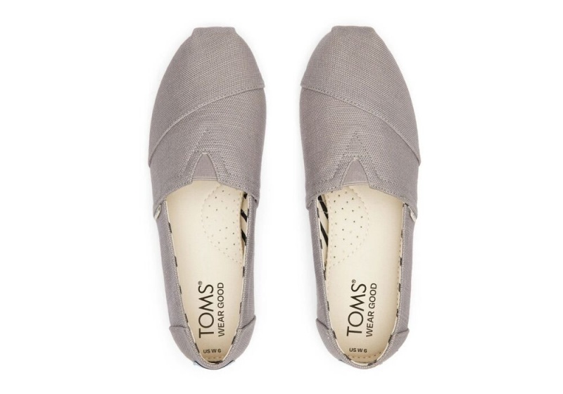 Espadryle Damskie Toms Morning Dove Heritage Płócienne Szerokie Szerokość Szare | 1945VFIJY