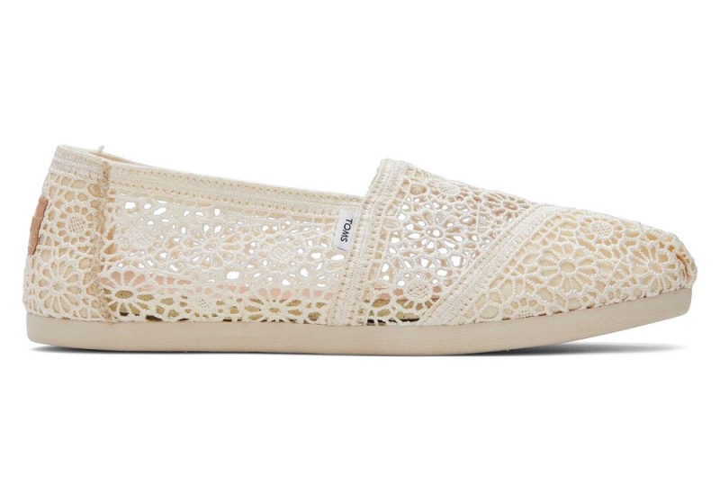 Espadryle Damskie Toms Moroccan Crochet Beżowe | 8609QJOXV