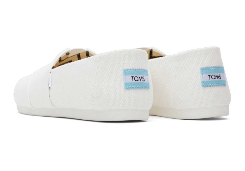 Espadryle Damskie Toms Recycled Bawełniane Płócienne Białe | 3269KVFWN