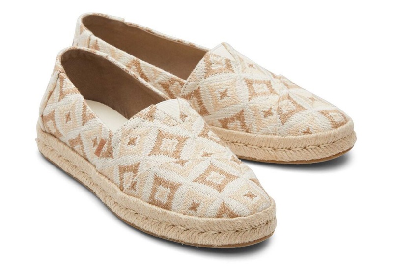 Espadryle Damskie Toms Rope 2.0 Geometric Beżowe | 9307TMPQI