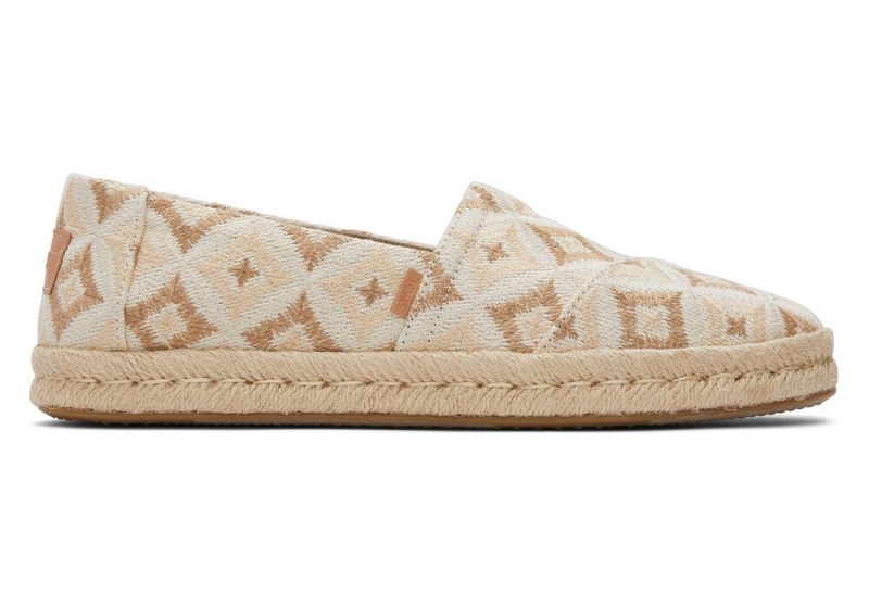 Espadryle Damskie Toms Rope 2.0 Geometric Beżowe | 9307TMPQI