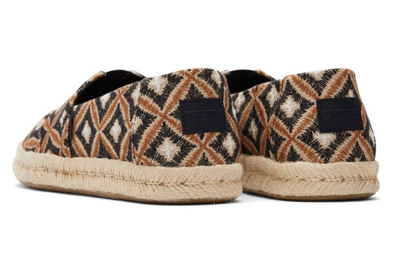 Espadryle Damskie Toms Rope 2.0 Geometric Czarne | 0897MNQXL