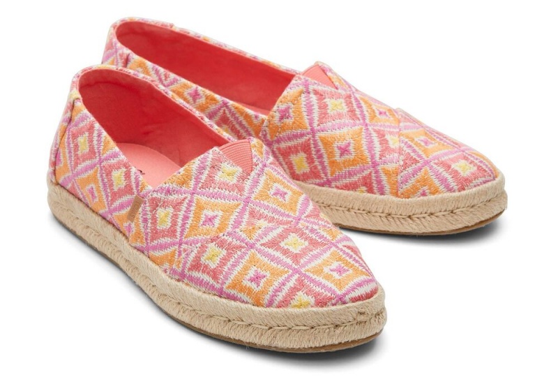 Espadryle Damskie Toms Rope 2.0 Geometric Różowe | 8146JFPVW