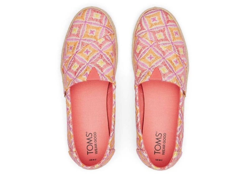 Espadryle Damskie Toms Rope 2.0 Geometric Różowe | 8146JFPVW