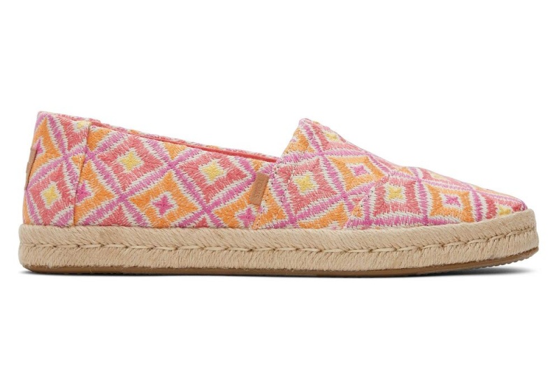 Espadryle Damskie Toms Rope 2.0 Geometric Różowe | 8146JFPVW