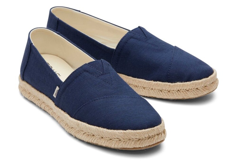 Espadryle Damskie Toms Rope 2.0 Recycled Bawełniane Granatowe | 6087OKZYJ