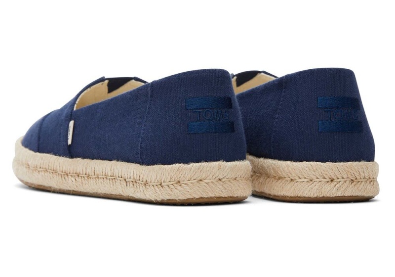 Espadryle Damskie Toms Rope 2.0 Recycled Bawełniane Granatowe | 6087OKZYJ