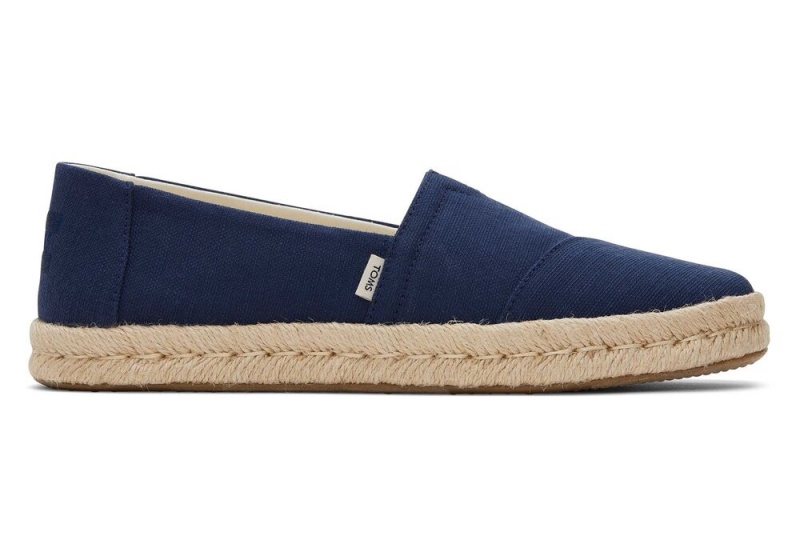 Espadryle Damskie Toms Rope 2.0 Recycled Bawełniane Granatowe | 6087OKZYJ