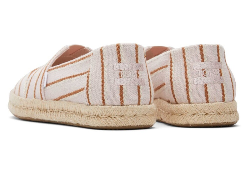 Espadryle Damskie Toms Rope 2.0 Stripes Różowe | 6784CNEIZ