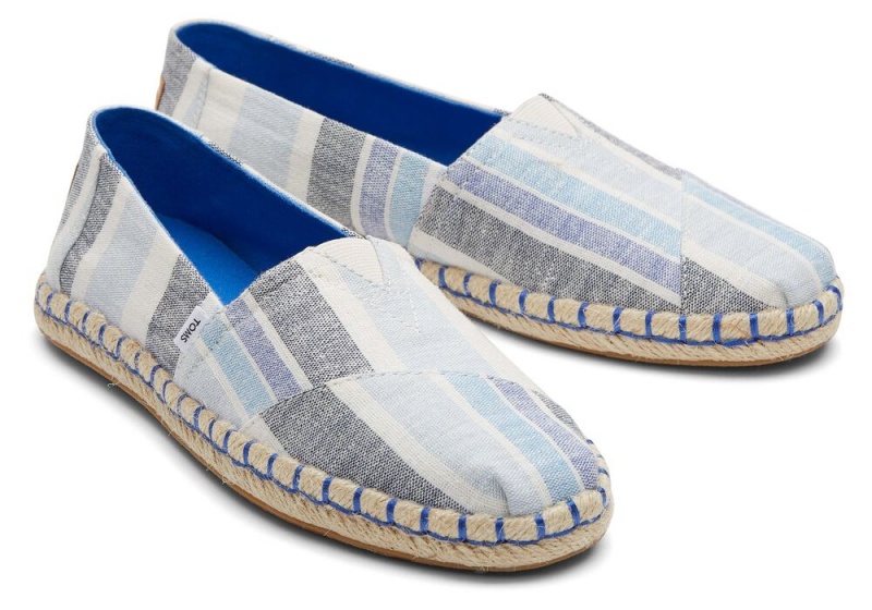 Espadryle Damskie Toms Rope Niebieskie Kolorowe | 5196VTBYU