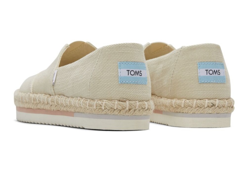 Espadryle Damskie Toms Rope Platformie Beżowe | 2093SBOQA