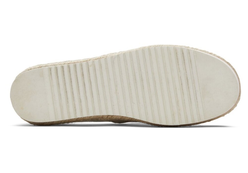 Espadryle Damskie Toms Rope Platformie Beżowe | 2093SBOQA