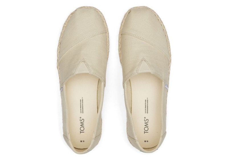 Espadryle Damskie Toms Rope Platformie Beżowe | 2093SBOQA