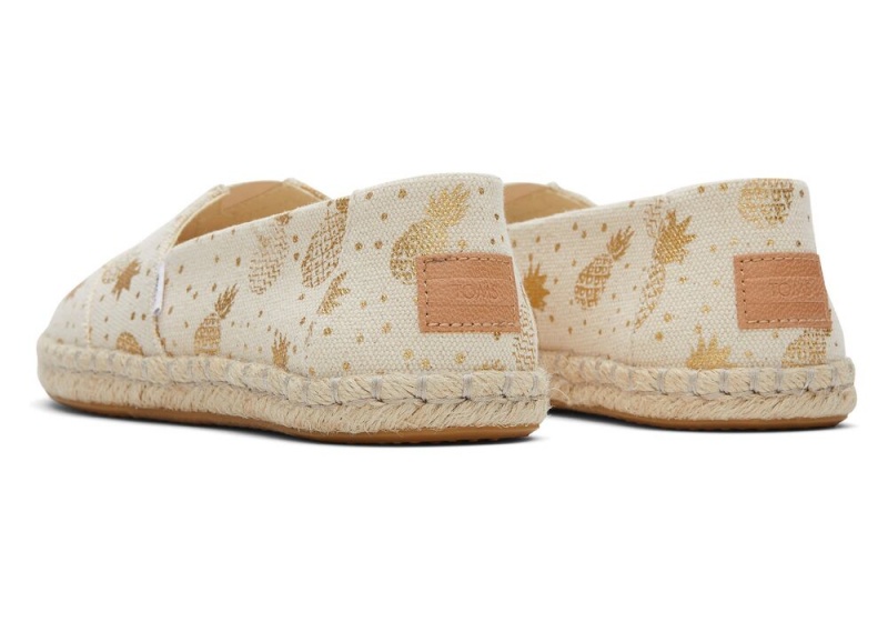 Espadryle Damskie Toms Rope Złote | 3279EOGPQ