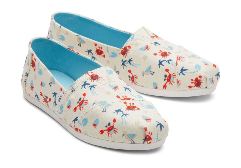 Espadryle Damskie Toms Summer Crabs Beżowe | 2870EKVAC