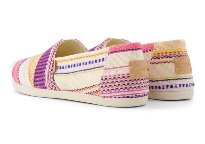 Espadryle Damskie Toms Sunset Woven Stripes Fuksja | 3894YZXWA