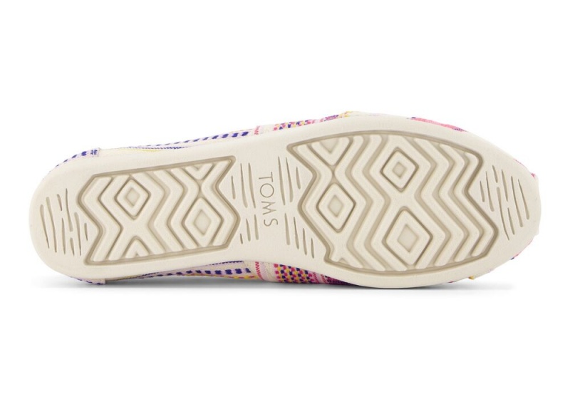 Espadryle Damskie Toms Sunset Woven Stripes Fuksja | 3894YZXWA