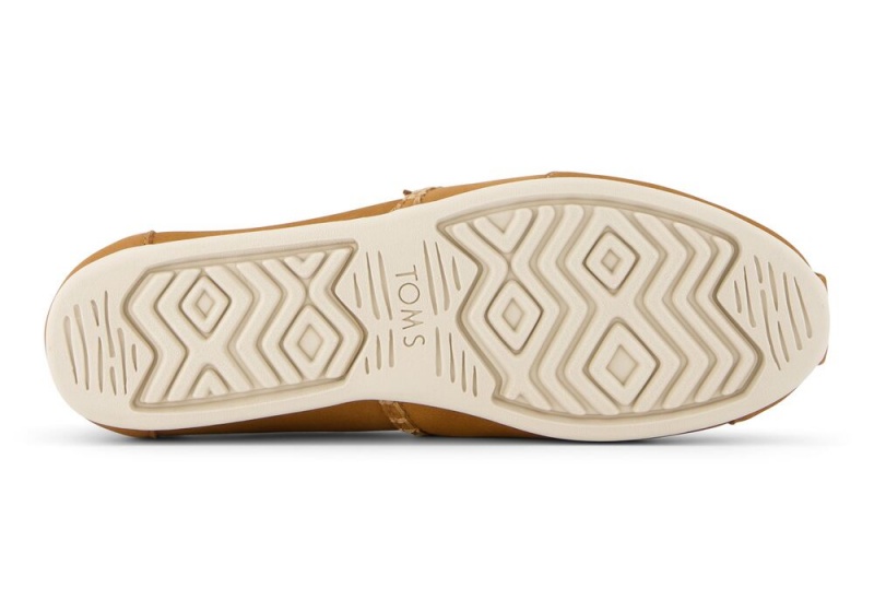 Espadryle Damskie Toms Tan Skórzane Brązowe | 0471BYKHA