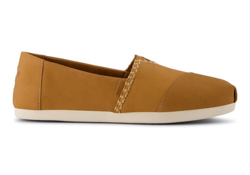 Espadryle Damskie Toms Tan Skórzane Brązowe | 0471BYKHA