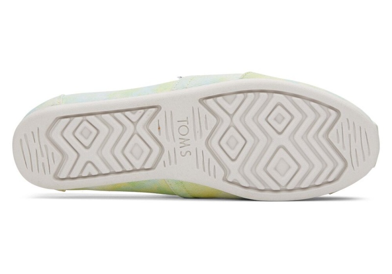 Espadryle Damskie Toms Tie-Dye Żółte Głęboka Zielone | 1236QFSAC