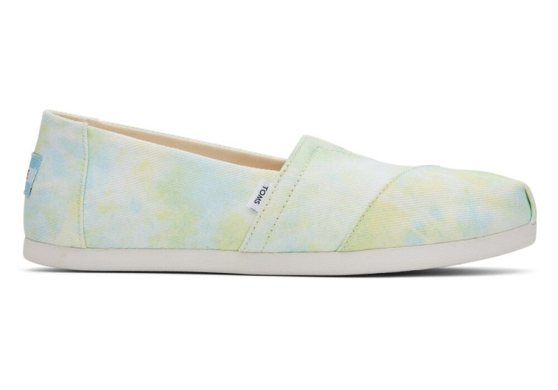 Espadryle Damskie Toms Tie-Dye Żółte Głęboka Zielone | 1236QFSAC