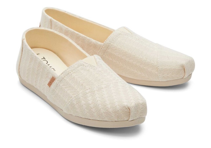 Espadryle Damskie Toms Triangle Woven Beżowe | 8971PVBTZ