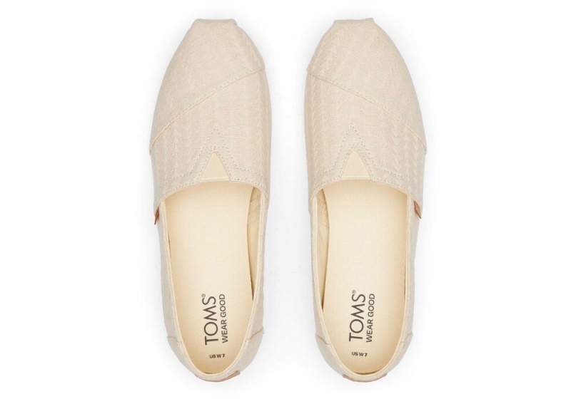 Espadryle Damskie Toms Triangle Woven Beżowe | 8971PVBTZ