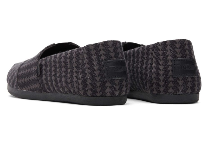 Espadryle Damskie Toms Triangle Woven Czarne | 7362DEIJW