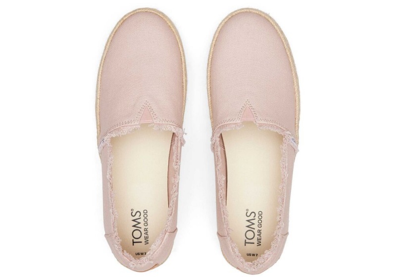 Espadryle Damskie Toms Valencia Płócienne Platformie Różowe | 8724IOXGA