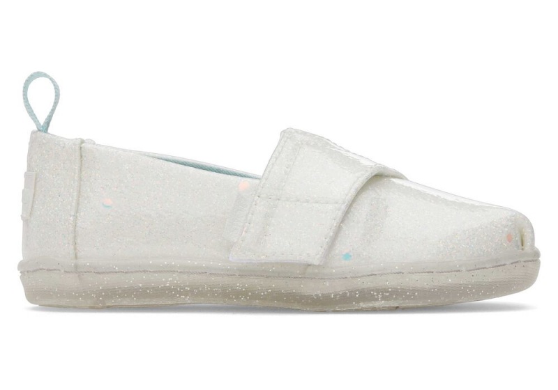 Espadryle Dziecięce Toms Confetti Glitter Toddler Shoe Białe | 6705VTALB