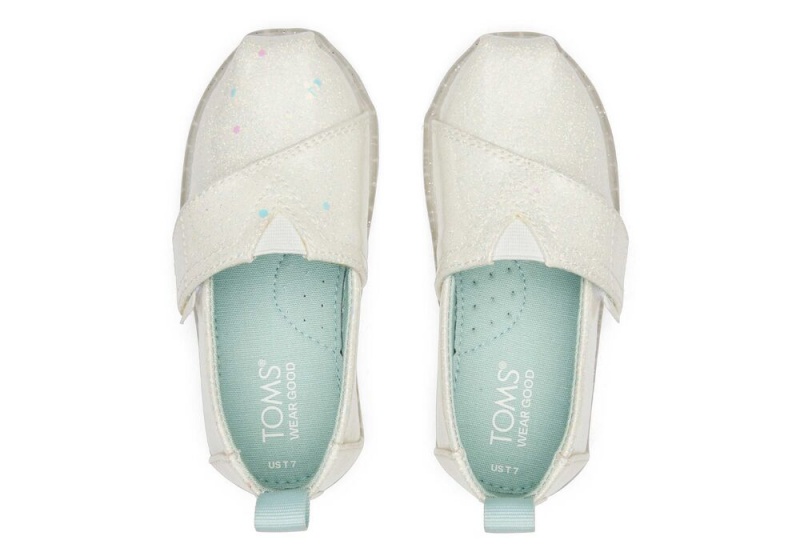 Espadryle Dziecięce Toms Confetti Glitter Toddler Shoe Białe | 6705VTALB