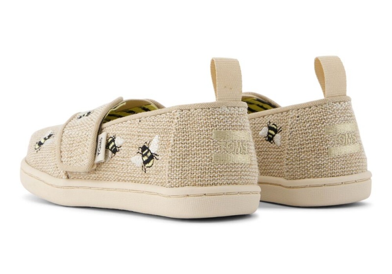 Espadryle Dziecięce Toms Embroidered Bees Toddler Shoe Beżowe | 2015YVTCX