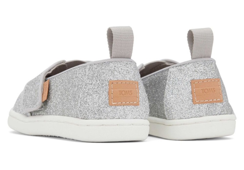 Espadryle Dziecięce Toms Glitter Toddler Shoe Srebrne | 9450MOZWC