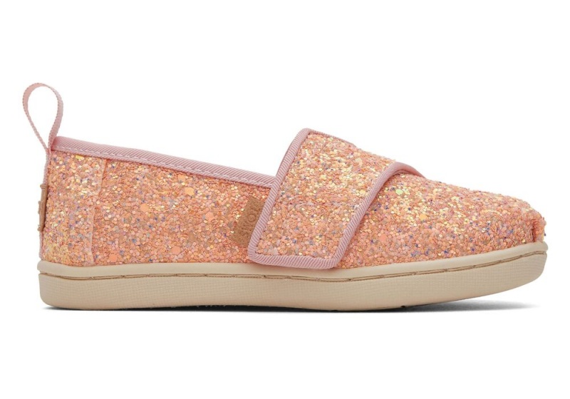 Espadryle Dziecięce Toms Glitter Toddler Shoe Różowe | 7346VUAWQ